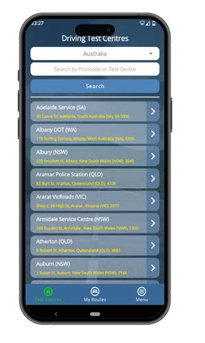 choose a test centre anywhere in australia