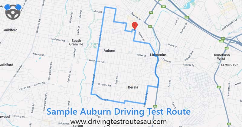 Auburn driving test routes map