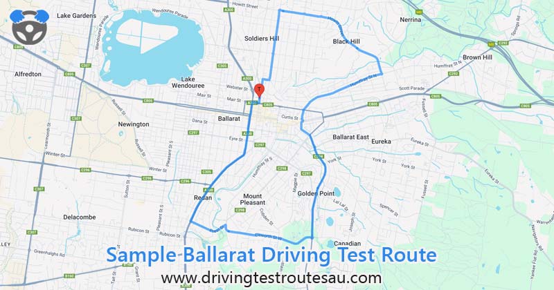 Ballarat driving test routes map