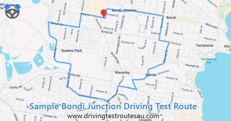 Bondi Junction driving test routes map