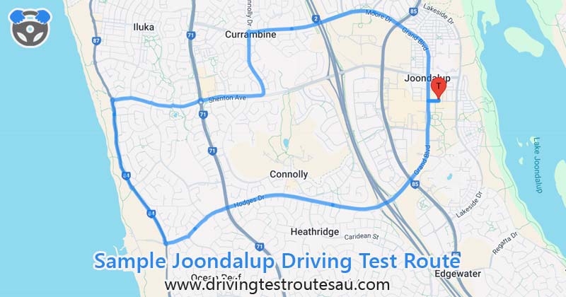 Joondalup driving test routes map