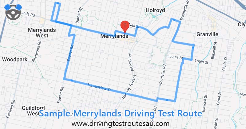 Merrylands driving test routes map