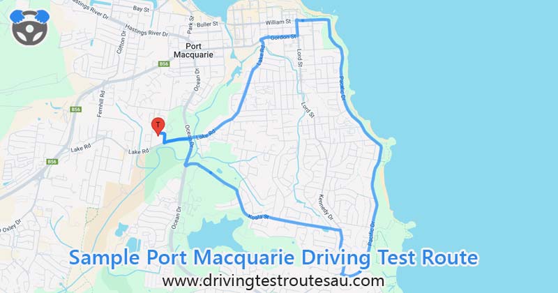 Port Macquarie driving test routes map