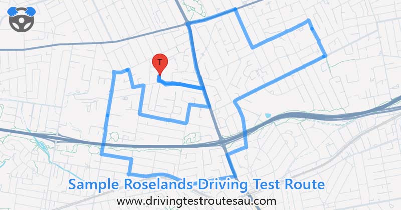 Roselands driving test routes map