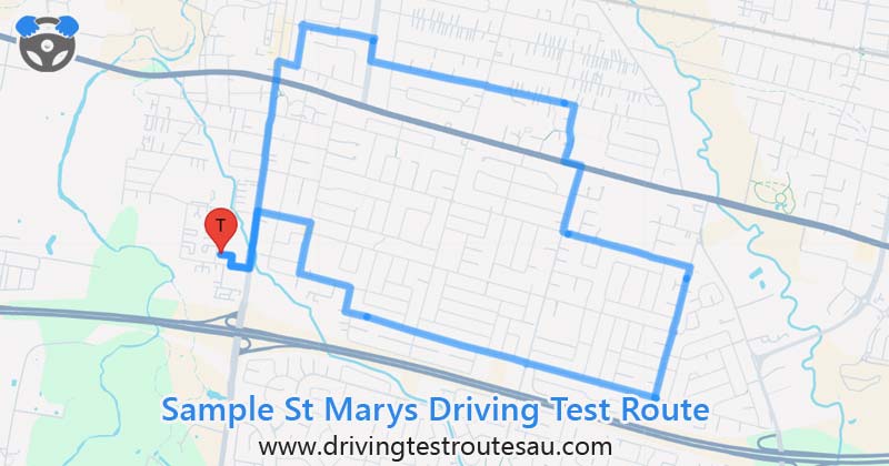 St Marys driving test routes map