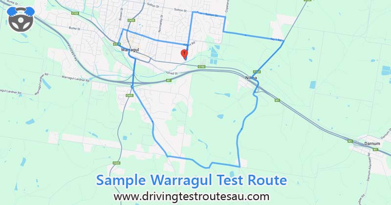Warragul driving test routes map