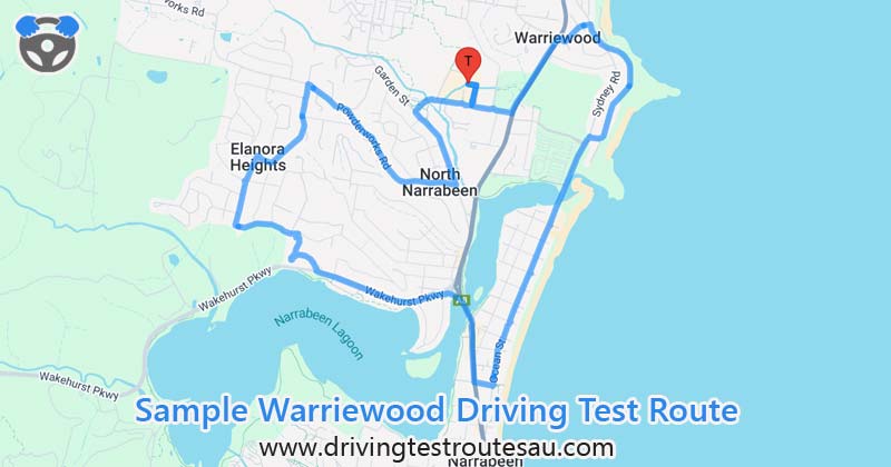 Warriewood driving test routes map